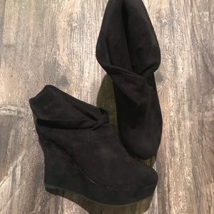 Nine West suede wedge bootie